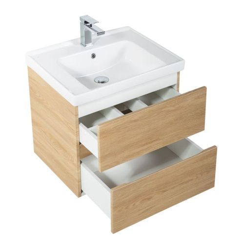 Тумба под раковину Art&Max TECHNO AM-Techno-600-2C-SO-LW674 60х50 подвесная цвет коричневый - фото 4