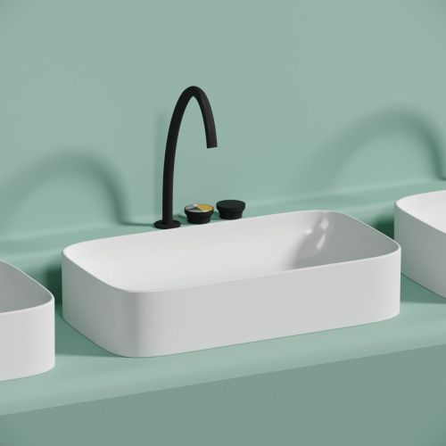 Раковина из сантехнического фарфора Ceramica Nova ELEMENT CN6054MW 70х40 накладная цвет белый без отверстий под смеситель - фото 5