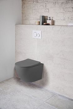 Унитаз подвесной Vincea Globo VT1-14SMA черный с сиденьем микролифт безободковый душевой смыв