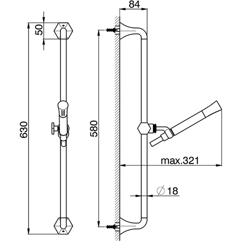 Душевой гарнитур Cisal Cherie CE00311024 настенный золото - фото 2