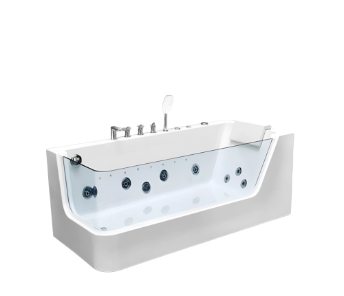 Ванна акриловая гидромассажная Cerutti SPA C-494-17R 170х80 пристенная асимметричная с ножками - фото 5