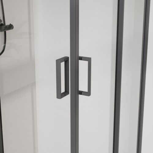 Душевой уголок Vincea City VSS-5CT8010CLGM 100х80 стекло прозрачное профиль вороненая сталь без поддона - фото 3