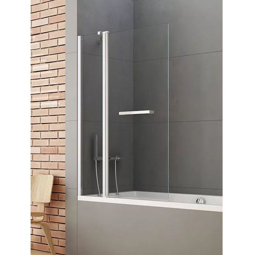 Душевая шторка на ванну New Trendy NEW SOLEO Chrome P-0027 120х140 стекло прозрачное профиль хром ориентация универсальная - фото 2