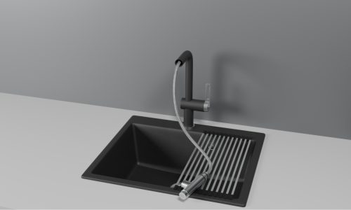 Смеситель для кухни Granula 8169, ШВАРЦ на мойку черный - фото 2