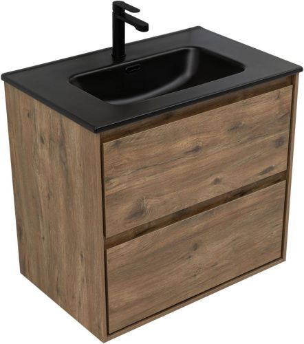 Тумба под раковину Aquanet Милан 00336378 70х50 подвесная цвет коричневый - фото 3