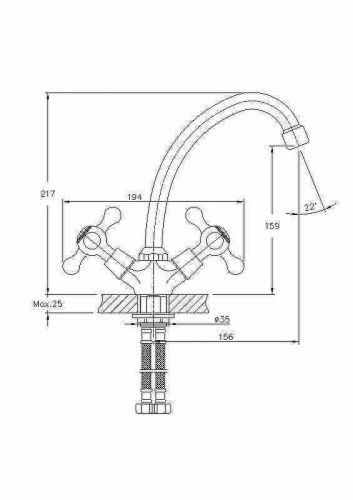 Смеситель для кухни Haiba HB4908 на мойку хром - фото 2