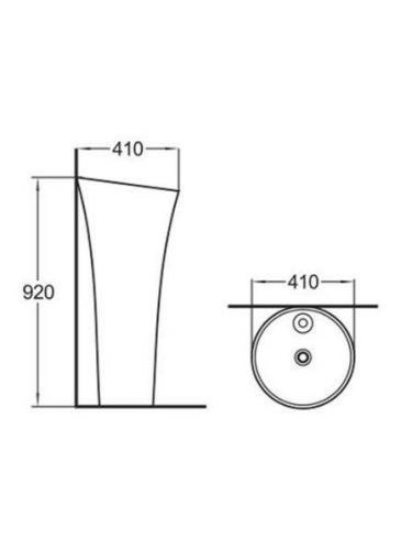 Раковина из сантехнического фаянса WeltWasser WW SK 10000008707 40 см напольная цвет белый 1 отверстие под смеситель - фото 3
