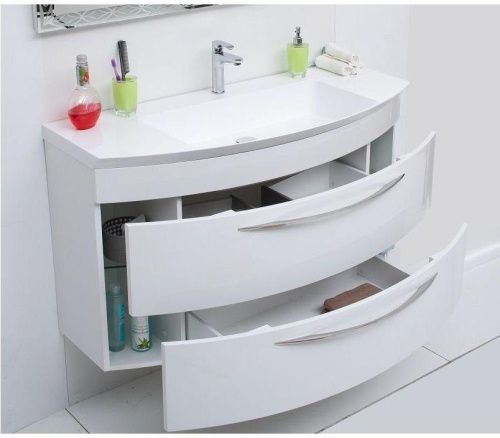 Тумба с раковиной De Aqua Лонг 00187921 120х50 подвесная цвет белый - фото 5