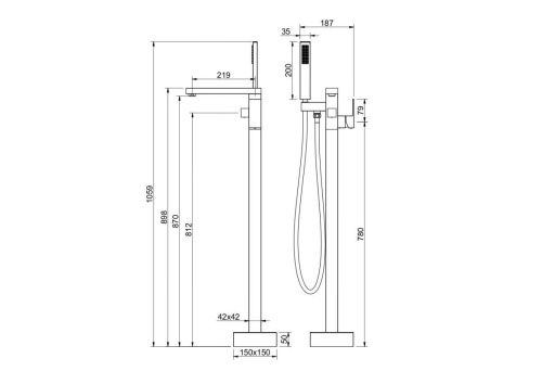Смеситель Aquatek ЛИБРА AQ1645MB напольный черный - фото 4