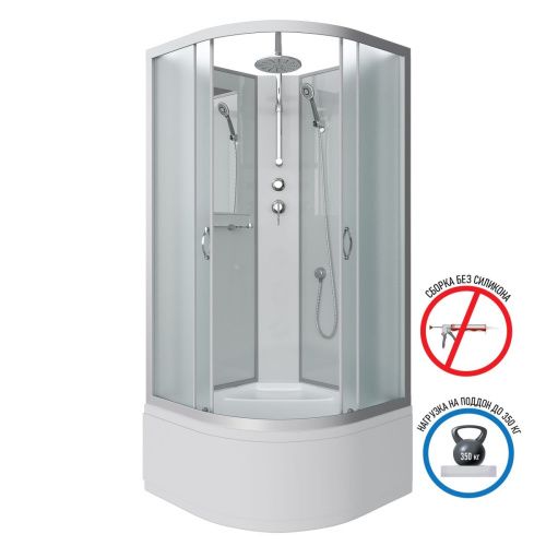 Душевая кабина Niagara Classic 23091424BKT 100х100 четверть круга без крыши ориентация универсальная - фото 2