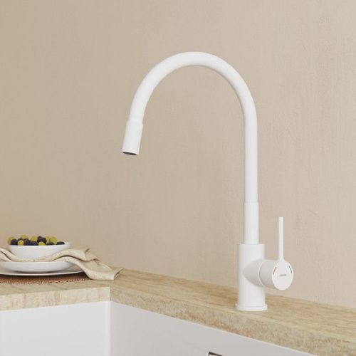 Смеситель для кухни Milardo Meal M01WT0FM05 на мойку белый - фото 3