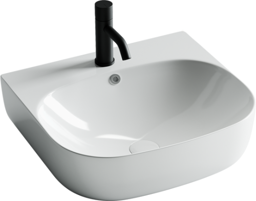 Раковина из сантехнического фарфора Ceramica Nova ELEMENT CN5011 50х40 накладная цвет белый 1 отверстие под смеситель - фото 2