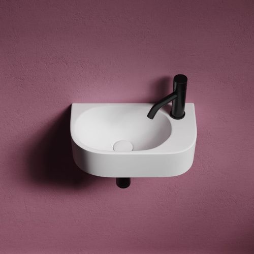 Раковина из сантехнического фарфора Ceramica Nova ELEMENT CN6066L 40х20 подвесная цвет белый 1 отверстие под смеситель - фото 4