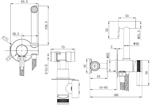 Гигиенический душ со смесителем Allen Brau Priority 5.31A29-MG серый - фото 5