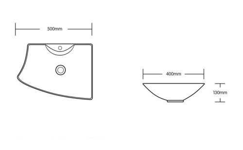 Раковина из сантехнического фарфора Cerutti SPA CR7054 50х40 накладная цвет белый 1 отверстие под смеситель - фото 2
