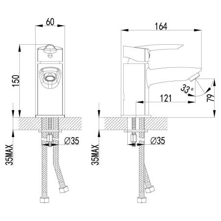 Смеситель LeMark Mars LM3506C на раковину хром