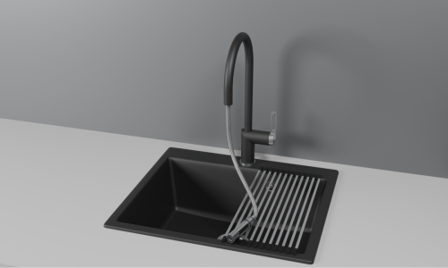 Смеситель для кухни Granula 8172, ТУРМАЛИН на мойку черный - фото 2