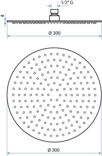 Верхний душ Emmevi Filoinox C06650mm300/IN 30х30 нержавеющая сталь - фото 2