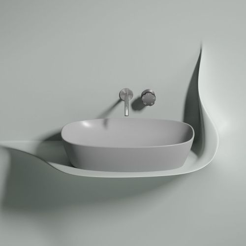 Раковина из сантехнического фарфора Ceramica Nova ELEMENT CN6049MSG 60х40 накладная цвет серый без отверстий под смеситель - фото 2