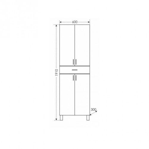 Шкаф-пенал СанТа Дублин 523002 60х190 напольный цвет белый - фото 2