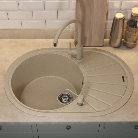 Кухонная мойка Uperwood Quartz Premium UPD-02 3910202105 75х50 цвет бежевый поверхность матовая