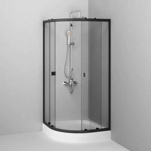 Душевой уголок Am.Pm X-Joy W88E-205-090BT64 90х90 стекло прозрачное профиль черный с поддоном - фото 4