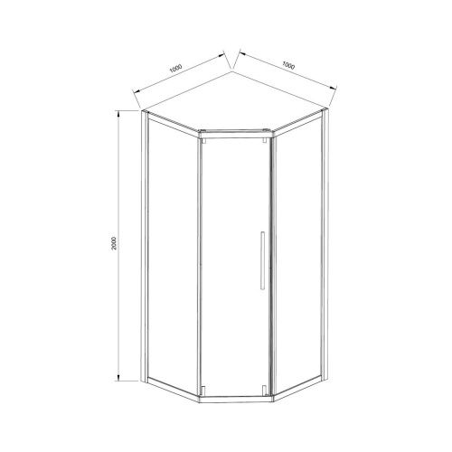 Душевой уголок Vincea Show VSP1-4SH100CLB 100х100 стекло прозрачное профиль черный без поддона - фото 5