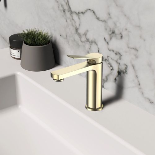 Смеситель Vincea Arco VBF-4AR01BG на раковину золото