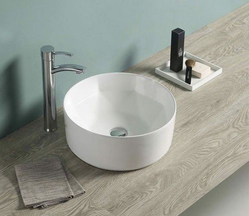 Раковина из сантехнического фаянса CeramaLux 9425 40х40 накладная цвет белый без отверстий под смеситель - фото 3