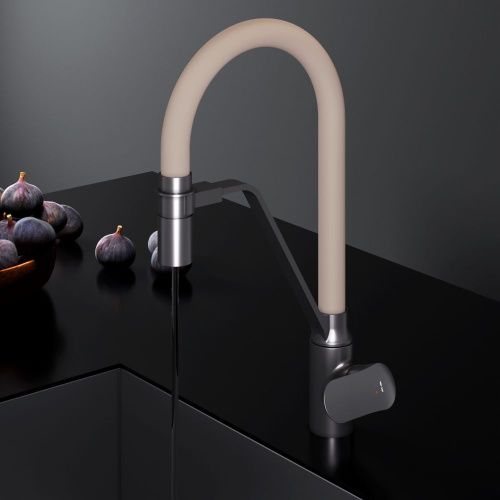 Смеситель для кухни Am.Pm Like F8007826 на мойку черный/бежевый - фото 4