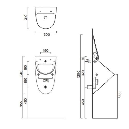 Писсуар подвесной Catalano Comfort 932540001 белый - фото 2