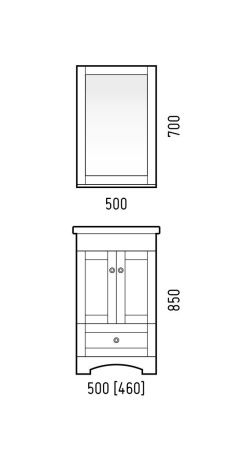 Тумба под раковину Corozo Техас SD-00000994 50х40 напольная цвет белый