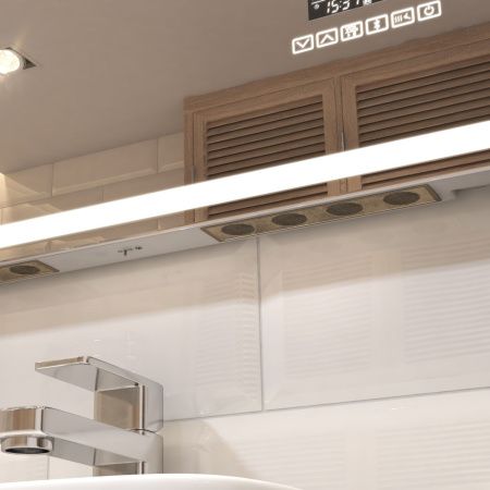 Зеркало с подсветкой Vigo Geometry Media Voice 52 120х70