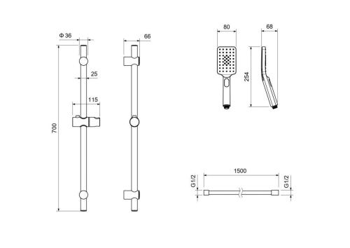 Душевой гарнитур Aquatek ЛИРА AQ2018MB настенный черный - фото 4