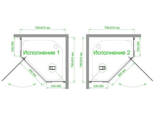Душевой уголок Royal Bath TR RB80TR-T 80х80 стекло прозрачное профиль белый без поддона - фото 3