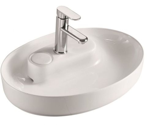 Раковина керамическая Art&Max AM3570-C 60х40 накладная цвет белый