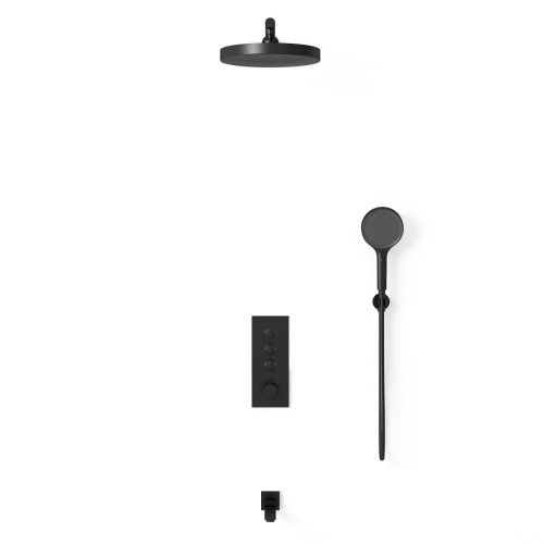 Душевая система Vincea VSFW-433TI2MB встраиваемая в стену цвет черный с термостатом - фото 3