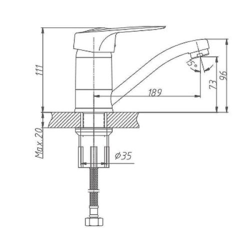 Смеситель Haiba HB04 HB4504-2 на раковину хром - фото 2