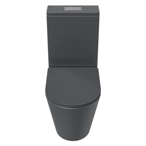 Унитаз напольный с бачком Grossman GR-4458GMSQ серый с сиденьем микролифт безободковый смыв торнадо - фото 2