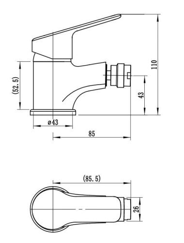 Смеситель Voda Wave WA45 на биде хром - фото 3