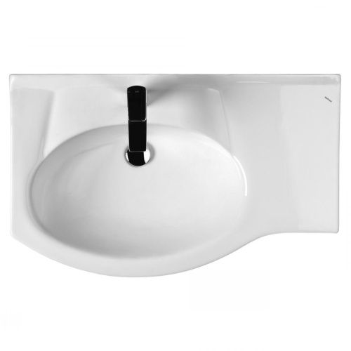 Раковина из сантехнического фарфора Santek Коралл 1WH110228 80х50 встраиваемая цвет белый 1 отверстие под смеситель - фото 2