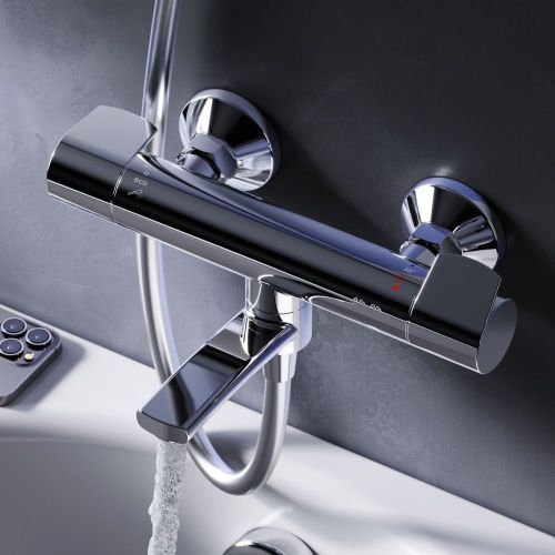 Смеситель для ванны и душа Am.Pm X-Joy F85A50000 настенный хром с термостатом - фото 3