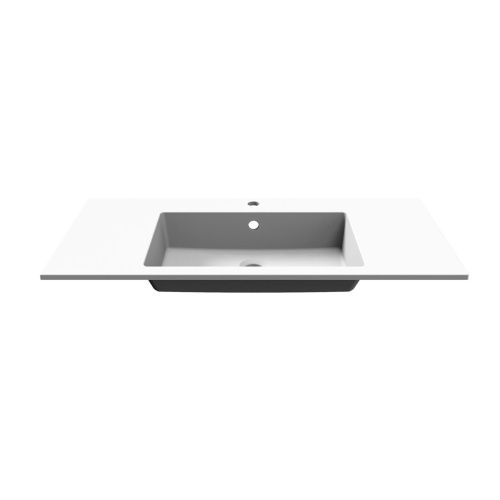 Раковина из искусственного камня Uperwood Megan 45481000004 100х50 полувстраиваемая цвет белый - фото 5