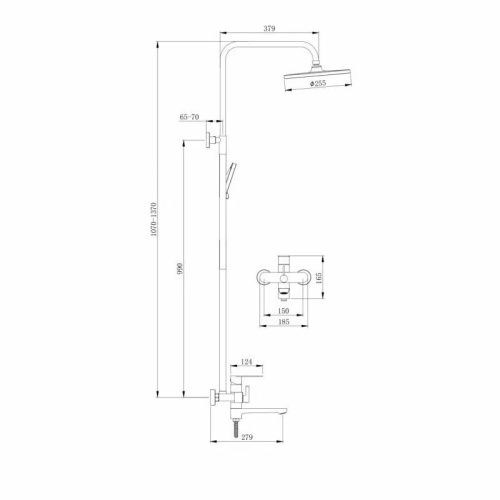Душевая стойка Splenka S221.24.03 настенная цвет золото - фото 3