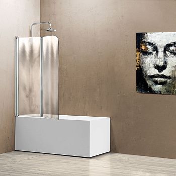 Душевая шторка на ванну Vincea VSB VSB-12114CH-L 115х140 стекло текстурное профиль хром ориентация левая