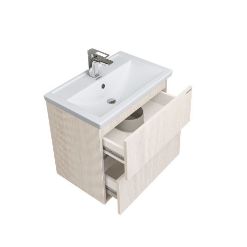 Тумба под раковину Grossman Юнит 206017 60х40 подвесная цвет бежевый - фото 5