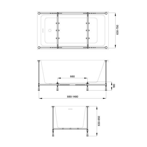 Каркас для ванны Wellsee Useful Extras 241905000 - фото 2