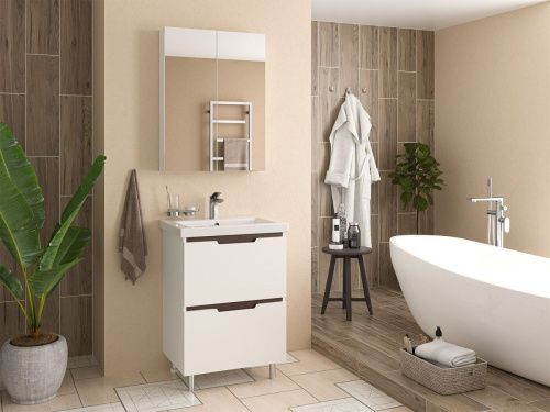 Тумба под раковину Misty Лайм Э-Лай01060-2Я 60х40 напольная цвет белый - фото 5