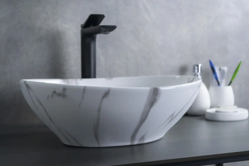 Раковина керамическая Gid Lago 54473 40х30 накладная цвет многоцветный без отверстий под смеситель - фото 2