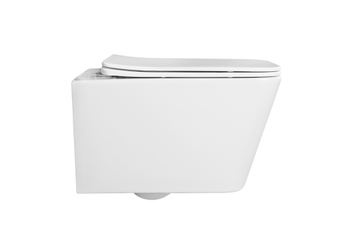 Унитаз подвесной Aquatek ЛИБРА NEW AQ0530N-00 белый с сиденьем микролифт безободковый каскадный смыв - фото 2